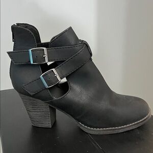 Maurices Black Ankle Booties with Double Buckle